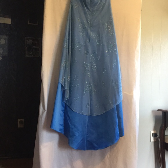 Blue Strapless Prom Dress - Picture 4 of 8